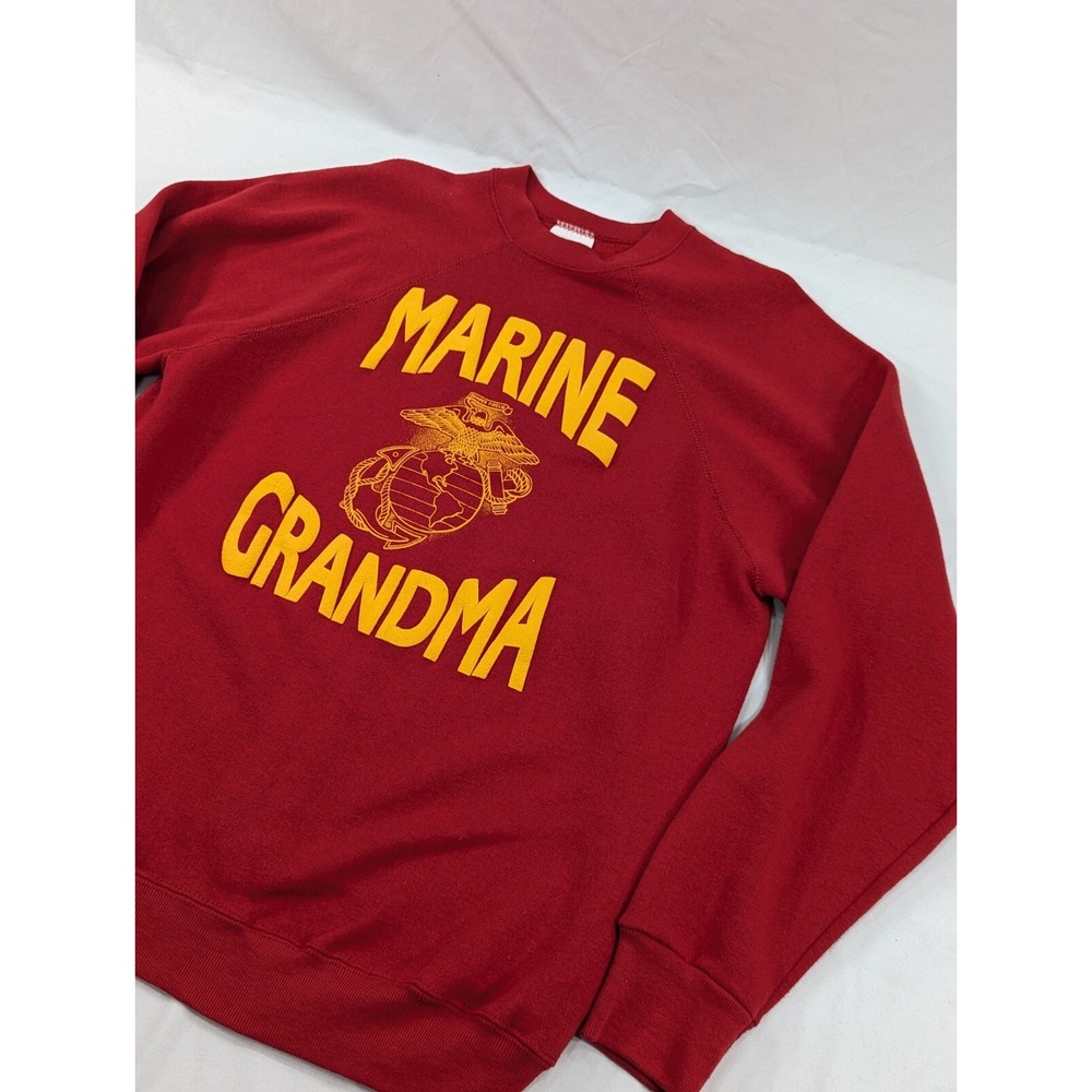 VINTAGE Marine Grandma Sweatshirt Red Semper Fi Graphic Made USA 90s Large